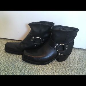 Frye Phillip Harness Leather Short Booties